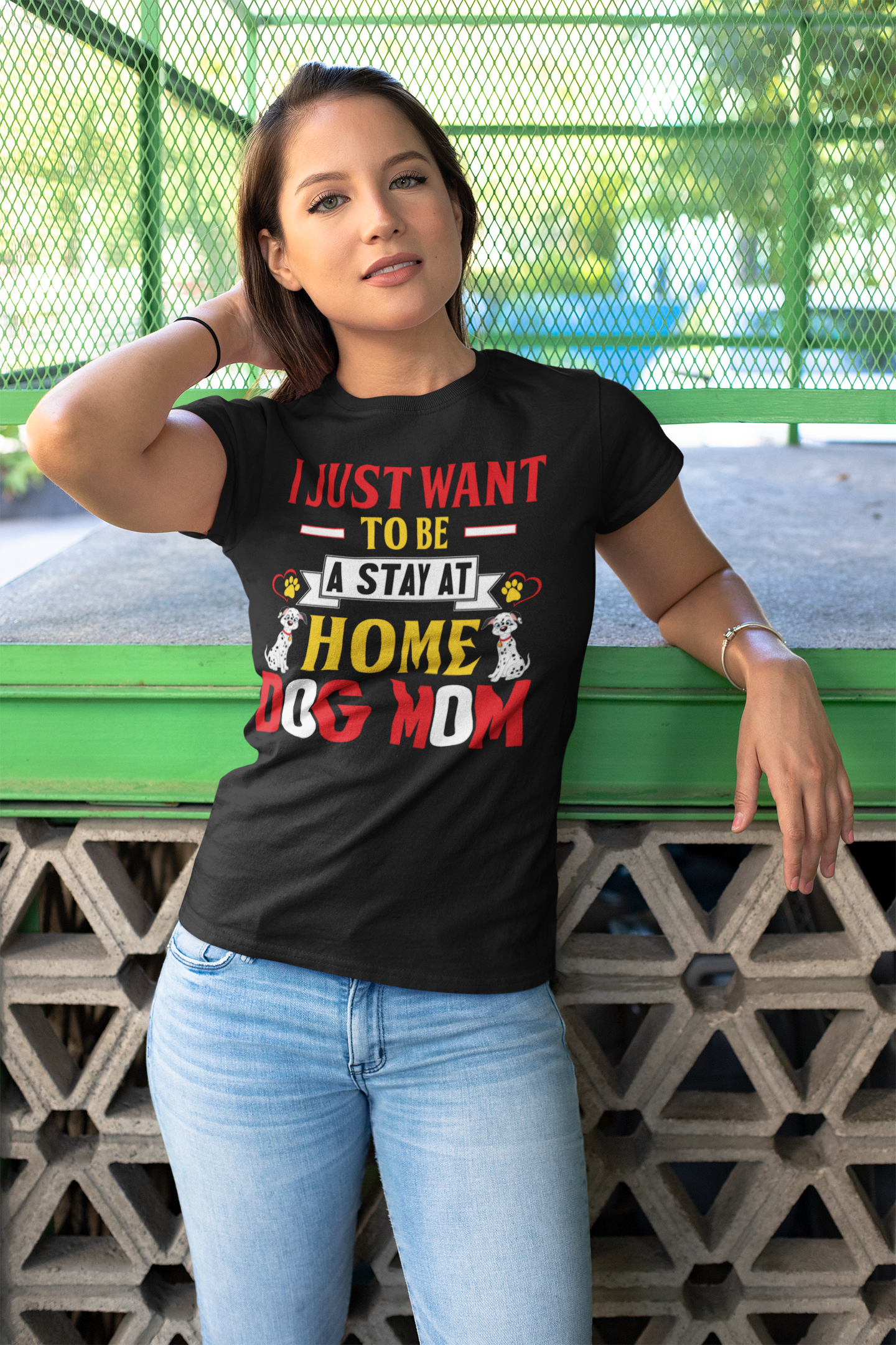 I Just Want to Be a Stay at Home Dog Mom - Women's Cotton T-Shirt