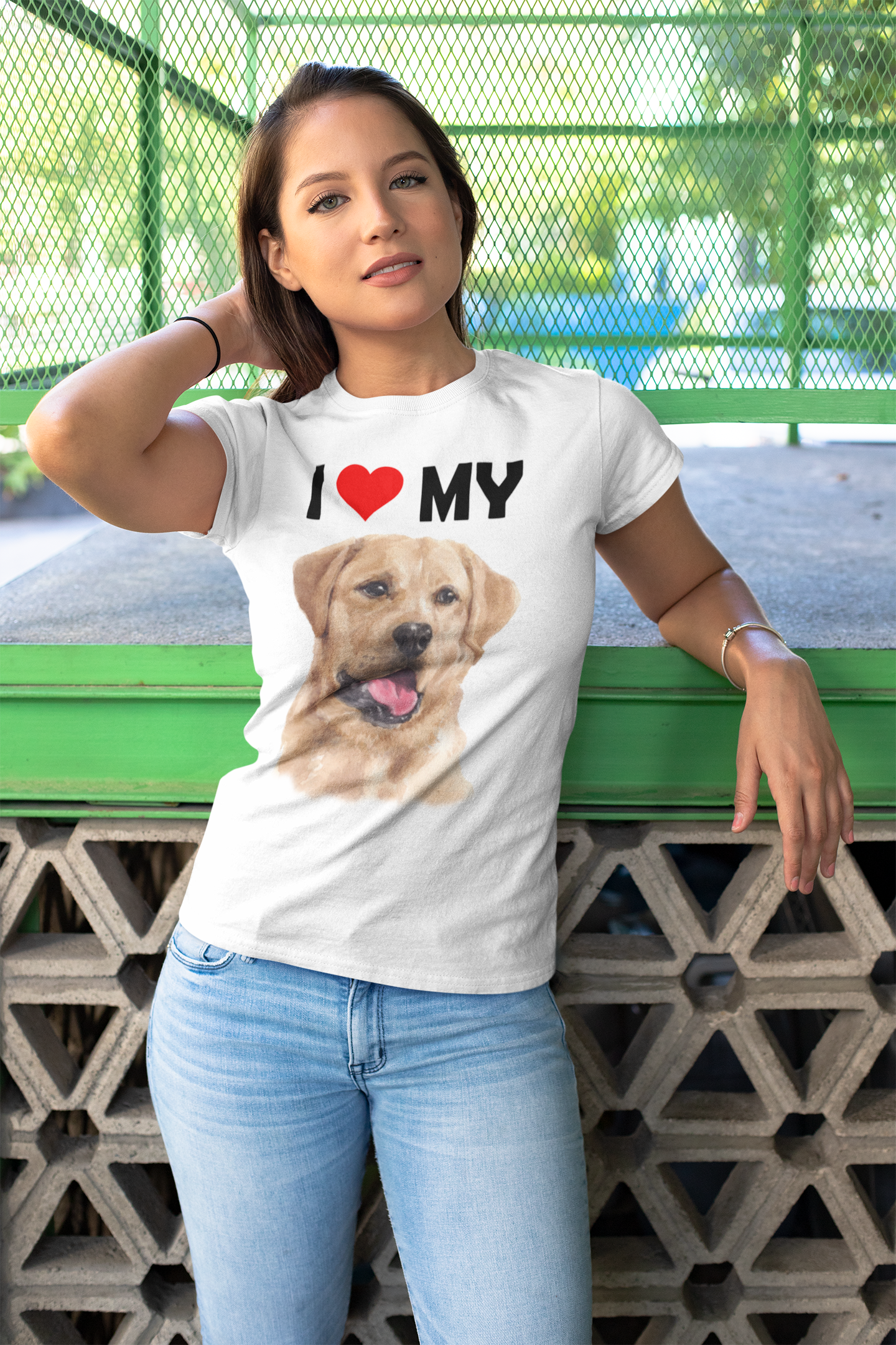 I Love My Yellow Labrador - Women's Cotton T-Shirt