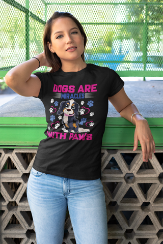 Image of Dogs Are Miracles With Paws - Women's Cotton T-Shirt