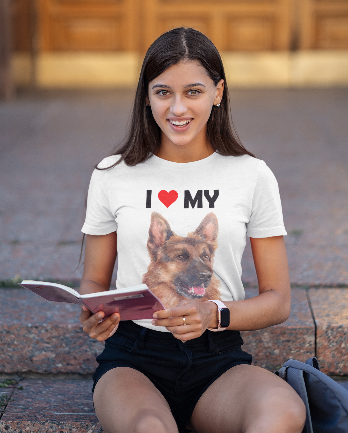 I Love My German Shepherd - Cotton T-Shirt