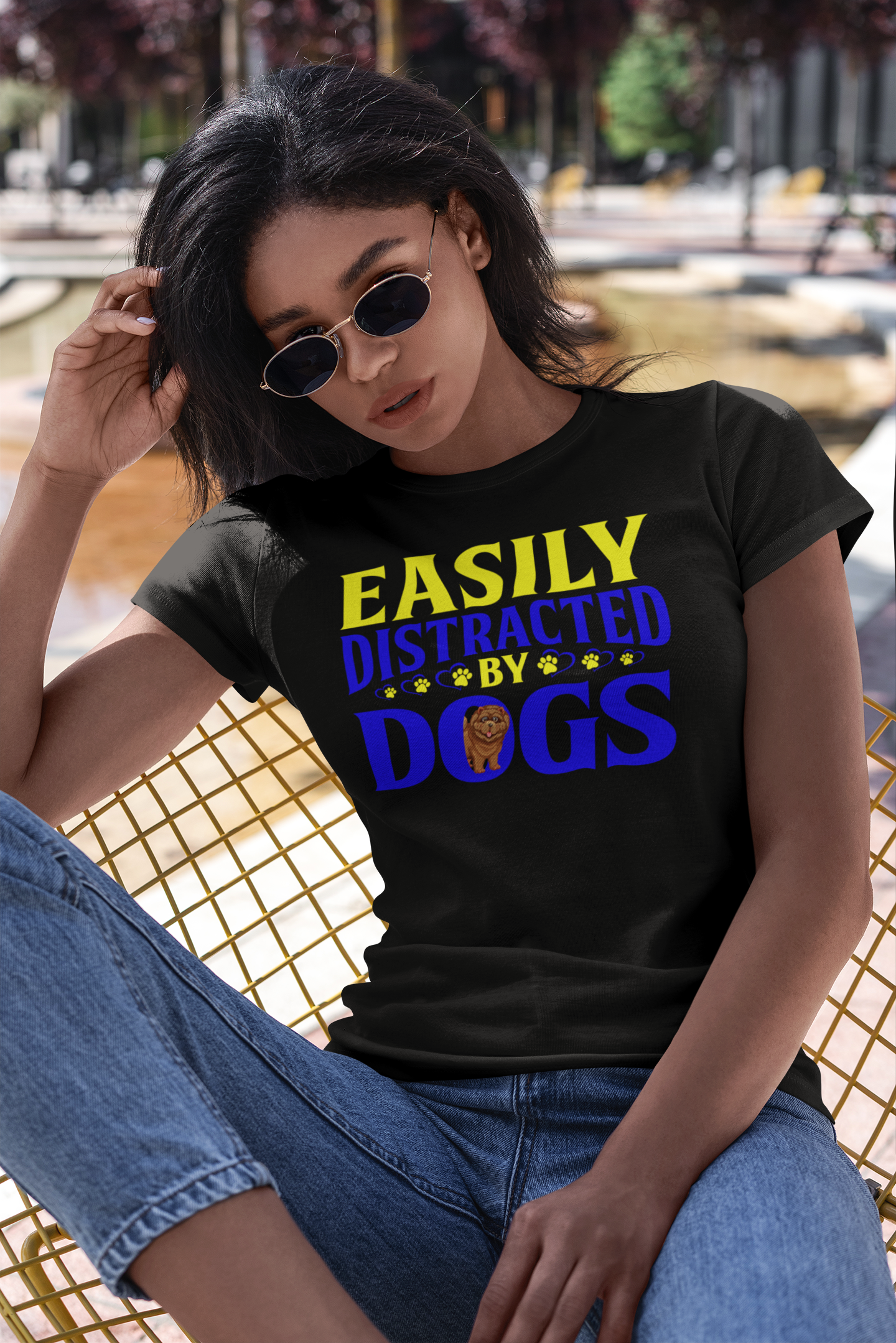 Easily Distracted by Dogs - Women's Cotton T-Shirt