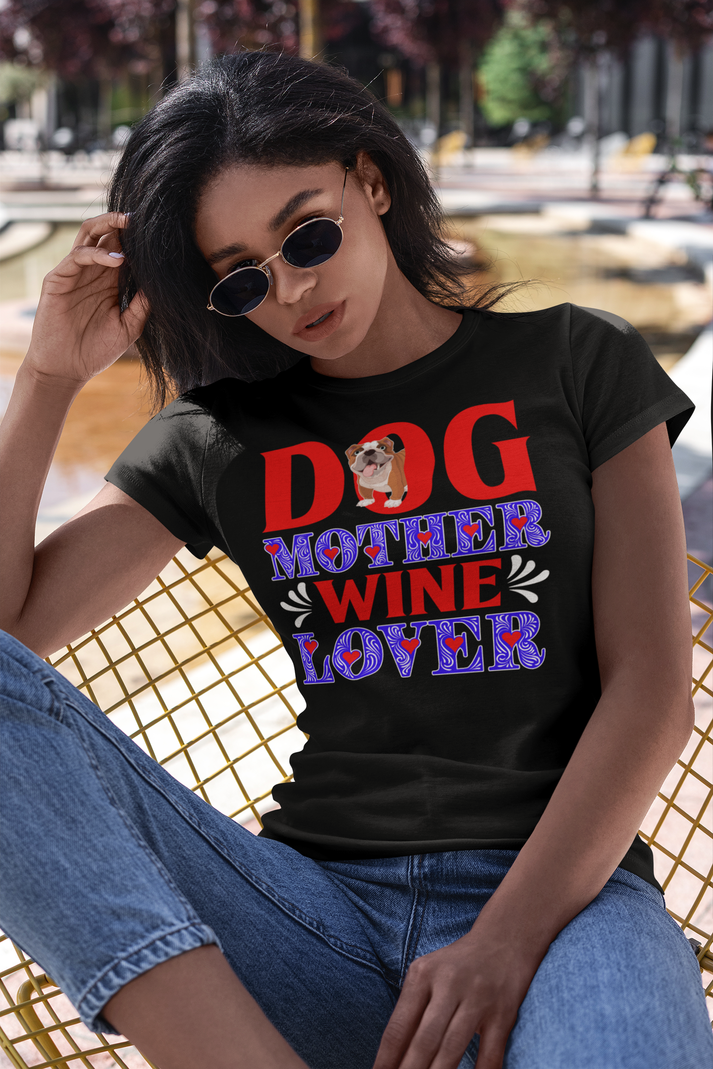 Dog Mother Wine Lover - Women's Cotton T-Shirt