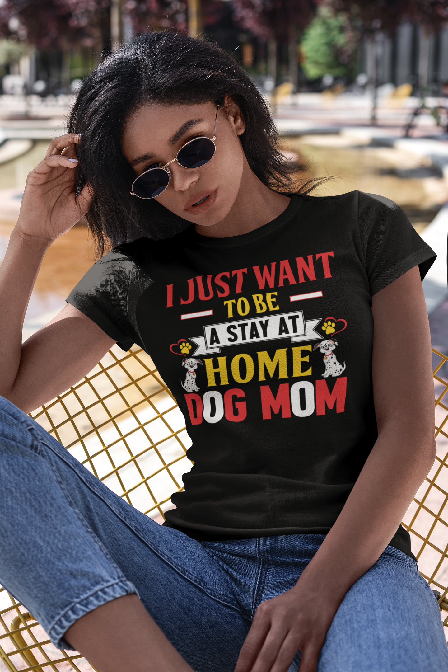 I Just Want to Be a Stay at Home Dog Mom - Women's Cotton T-Shirt