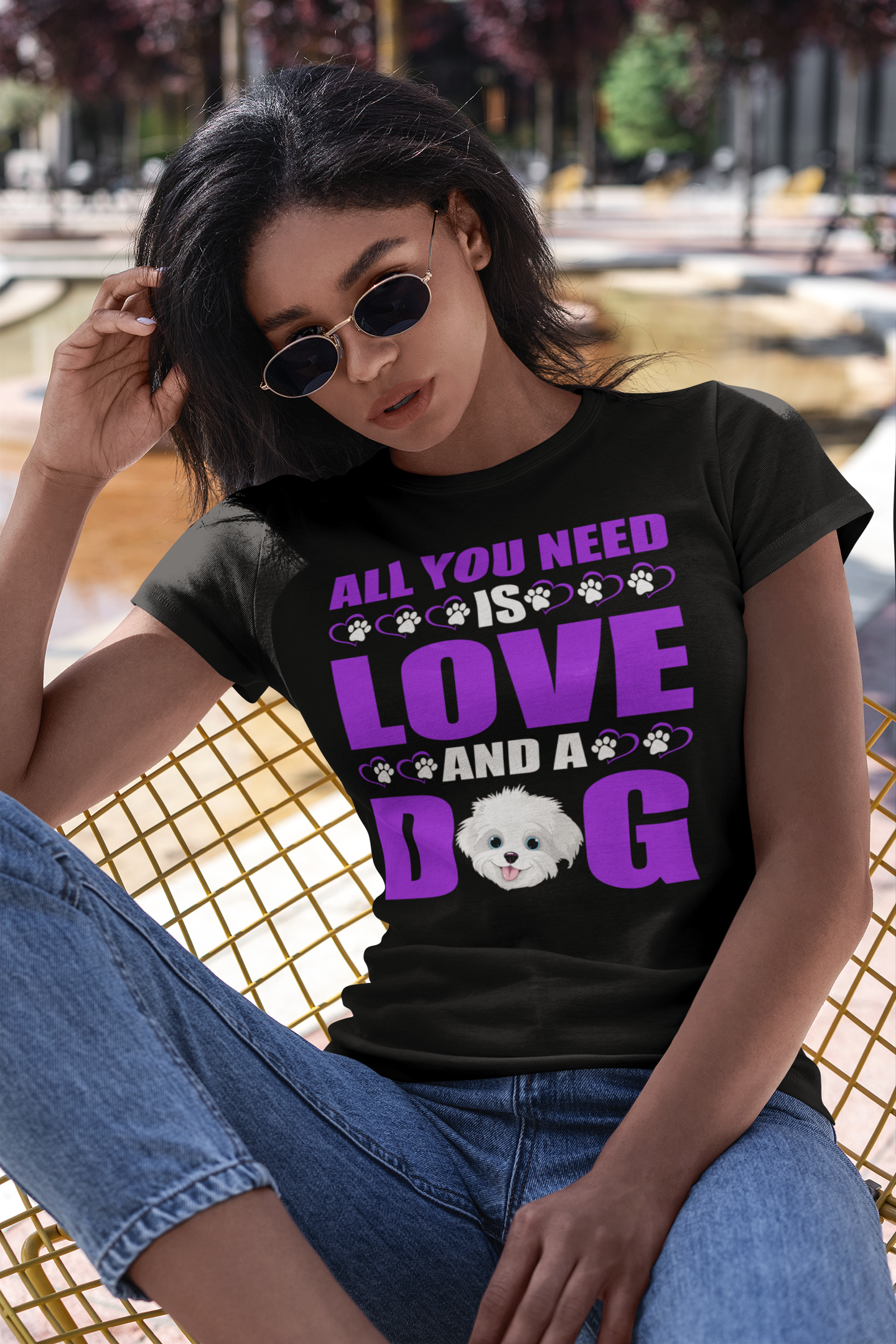 All You Need Is Love and a Dog - Women's Cotton T-Shirt