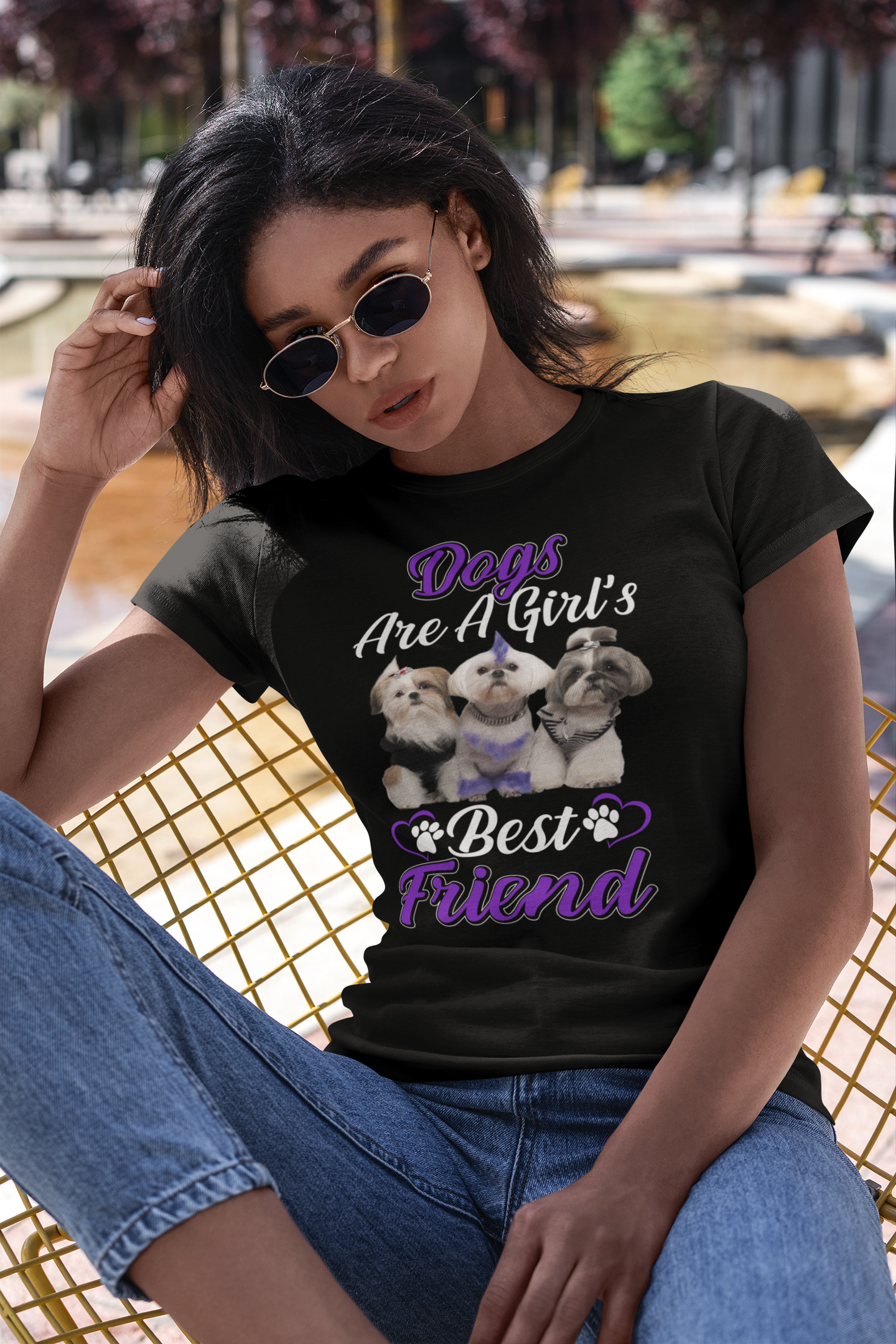 Dogs Are a Girl's Best Friend - Women's Cotton T-Shirt