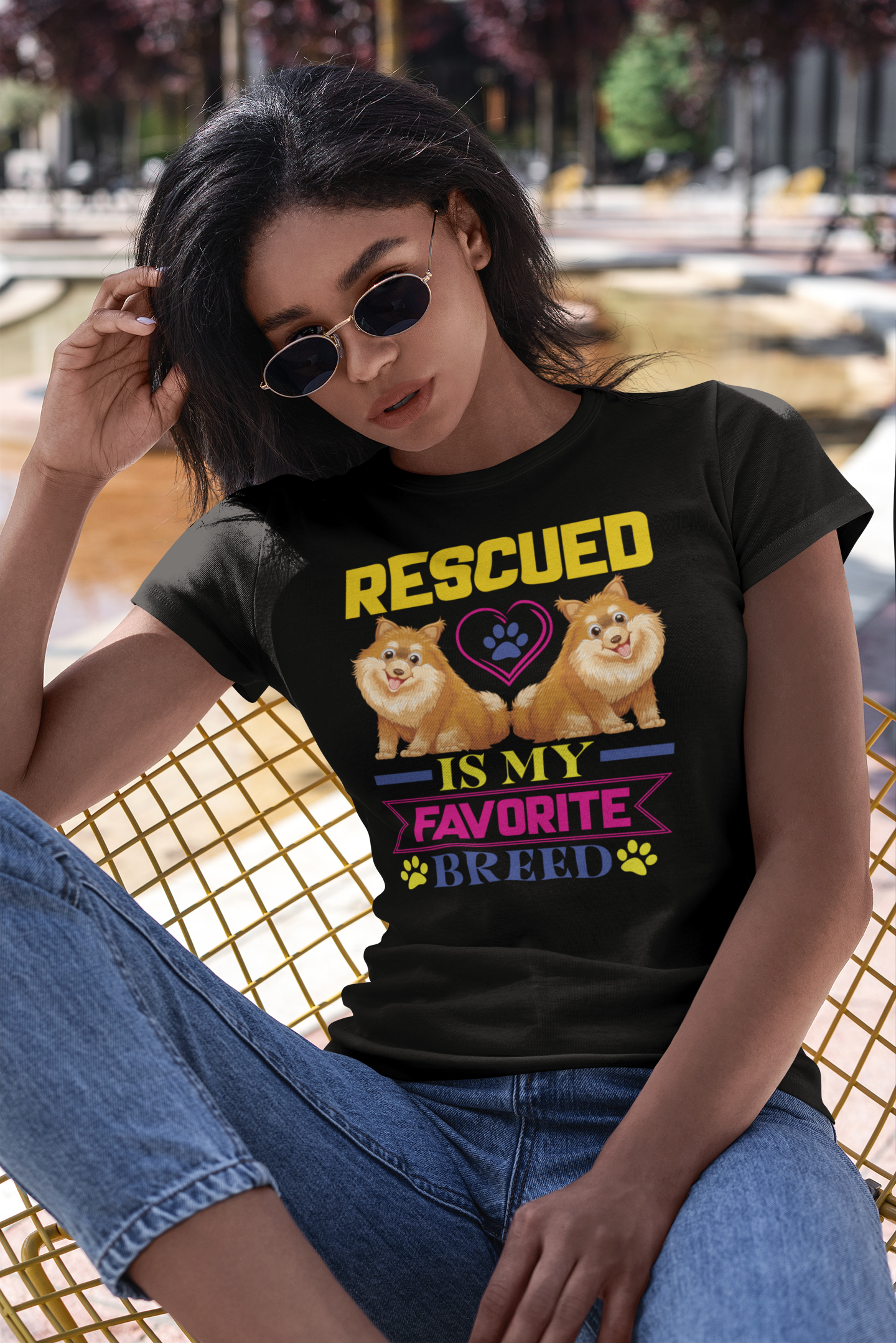 Rescued Is My Favorite Breed - Women's Cotton T-Shirt