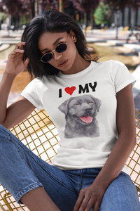 I Love My Black Labrador - Women's Cotton T-Shirt