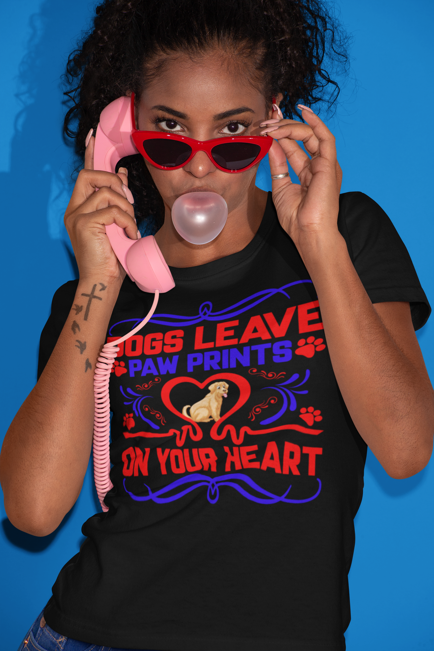 Dogs Leave Paw Prints on Your Heart - Cotton T-Shirt