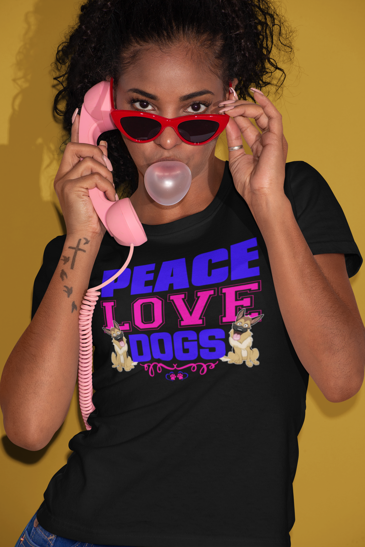 Peace Love Dogs - Cotton T-Shirt