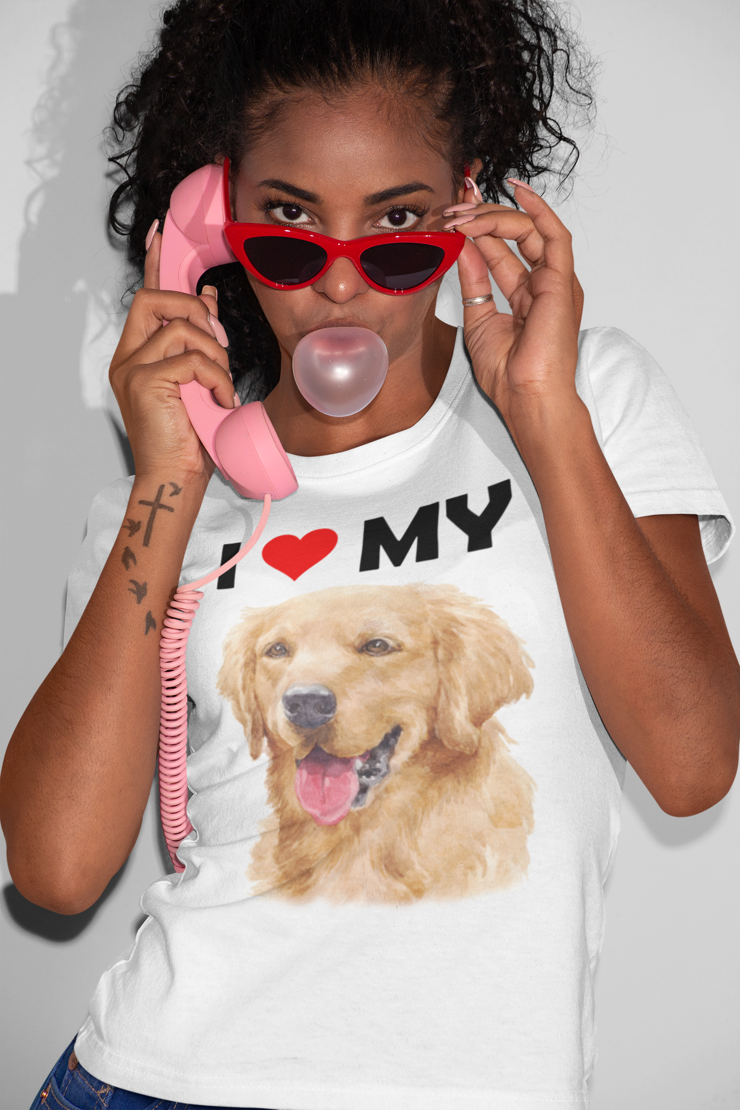 I Love My Golden Retriever -  Cotton T-Shirt