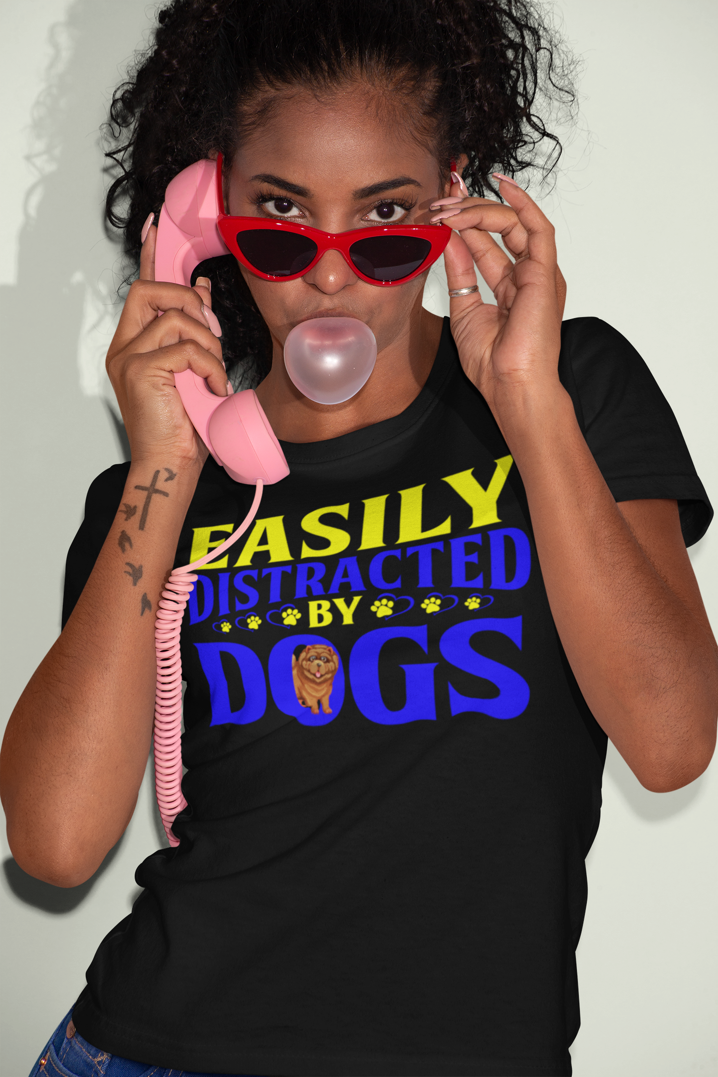 Easily Distracted by Dogs - Cotton T-Shirt