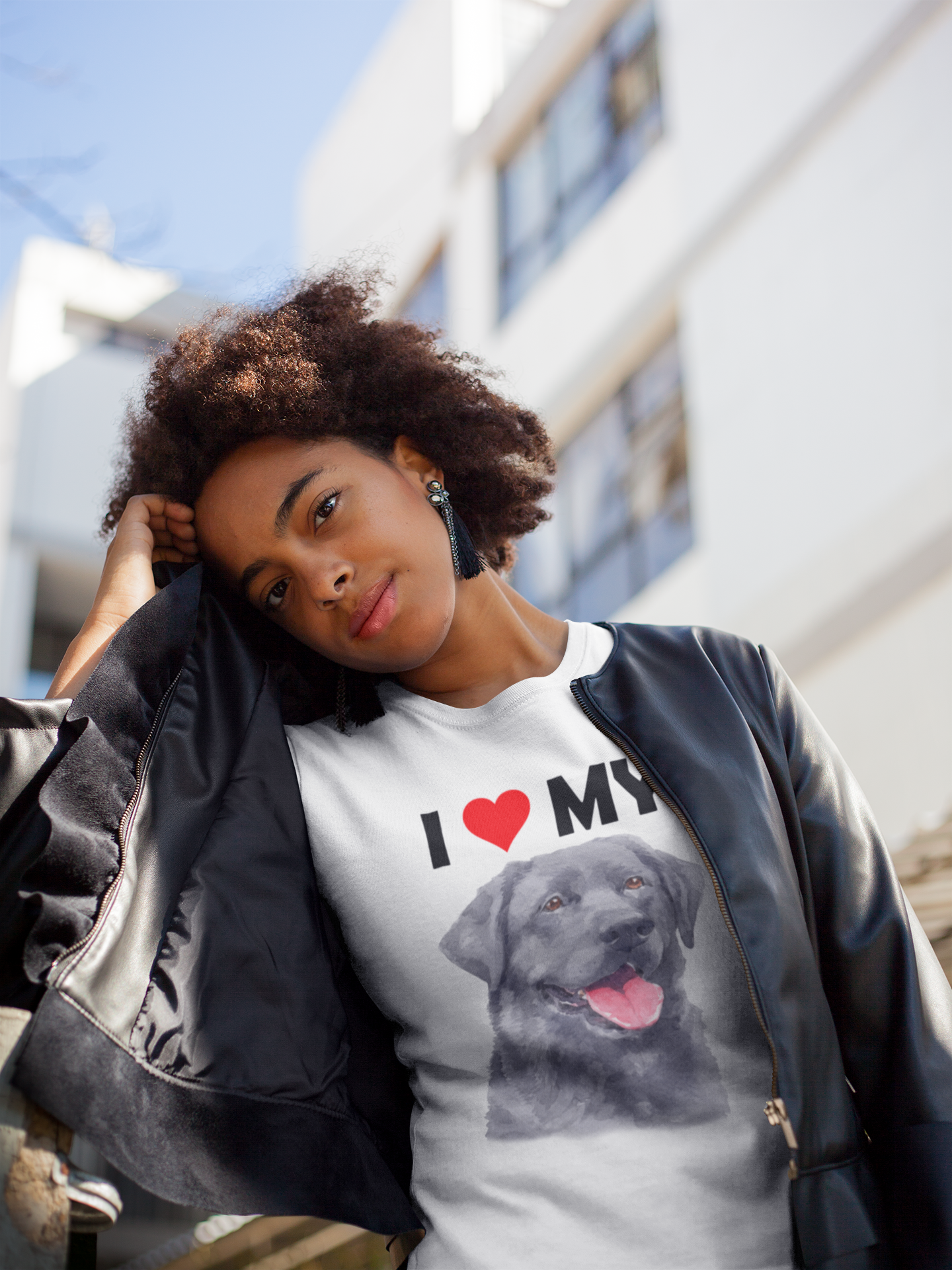 I Love My Black Labrador - Cotton T-Shirt