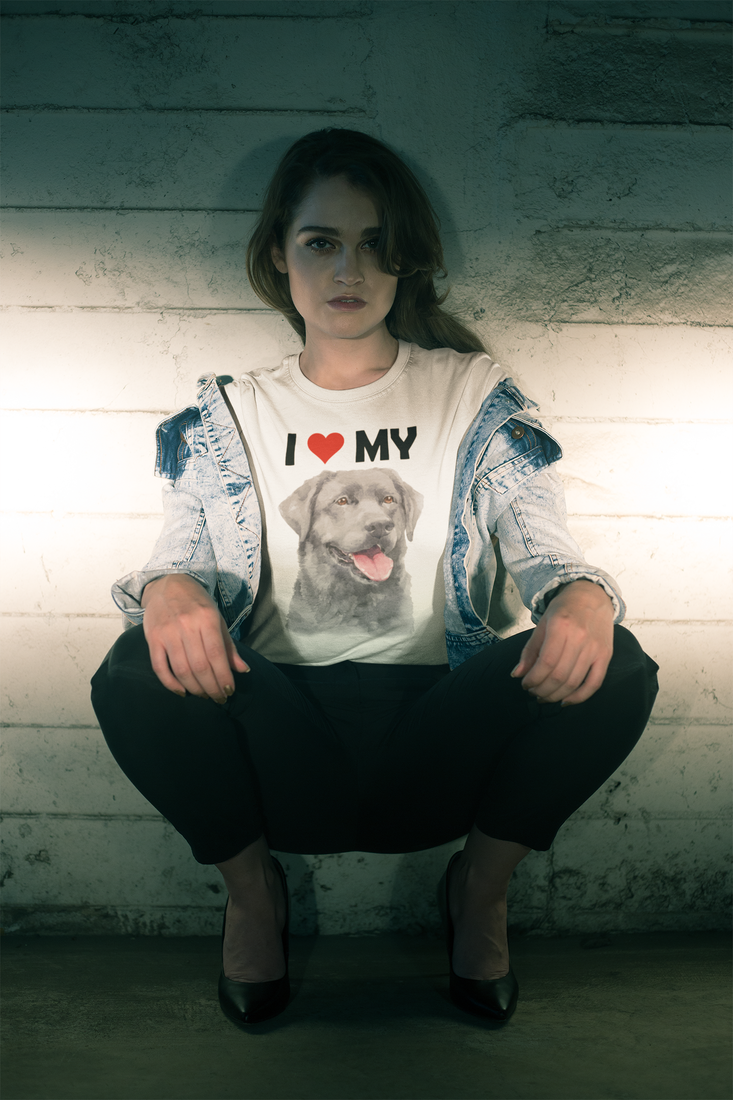 I Love My Black Labrador - Cotton T-Shirt