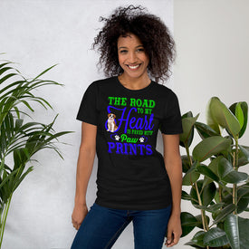 The Road to My Heart Is Paved With Paw Prints - Cotton T-Shirt