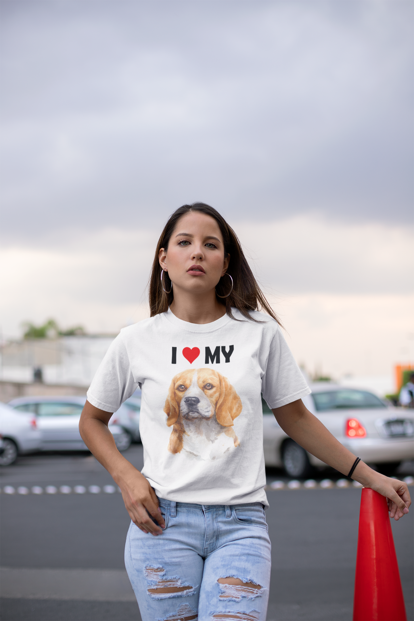 I Love My Beagle - Cotton T-Shirt