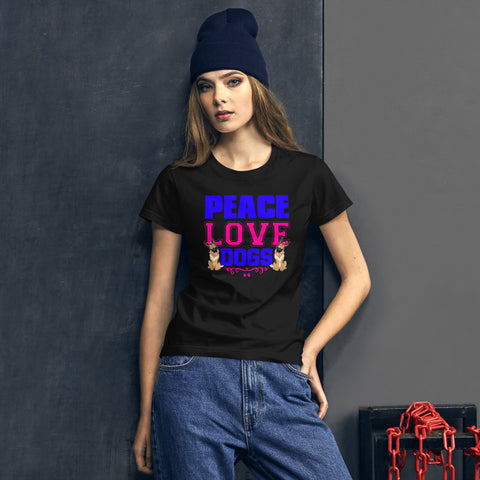 Image of Peace Love Dogs - Women's Cotton T-Shirt